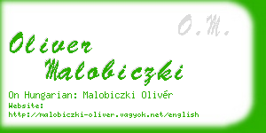 oliver malobiczki business card